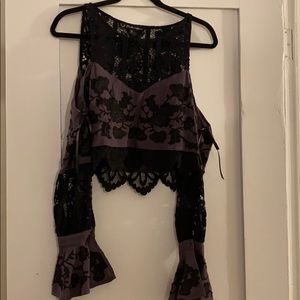 For love and lemons purple / black Isabella top